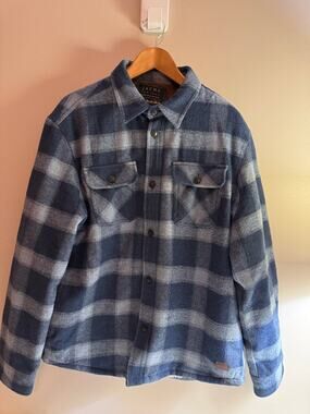 JACHS New York Men’s L Plaid Sherpa Lined Shirt Jacket Shacket Wool Blend
